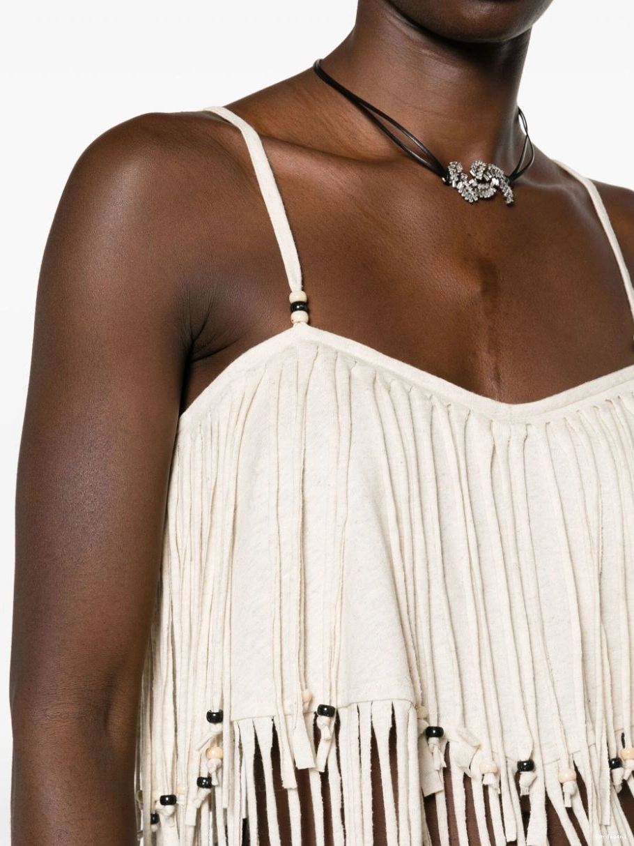 Cheap fringed bead-detail Women Monsoon crop top Alanui 0326